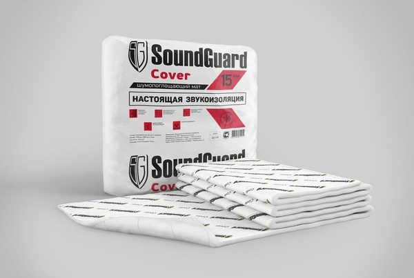 Мат для звукоизоляции SoundGuard Cover (5000 х 1500 х 15 мм) 7.5м2 по ...
