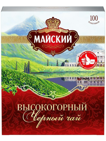 Чай в пакетиках черный Майский Высокогорный, 100 шт - купить с ...