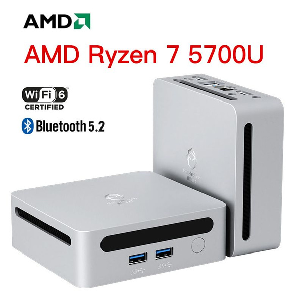 Мини-ПК AMD Ryzen 7 5700U Windows 11 Pro 32 ГБ+1 ТБ SSD WIFI6 BT5.2 8K ...