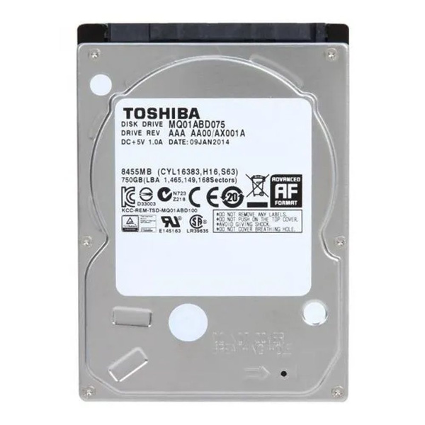750 ГБ Внутренний жесткий диск Toshiba 750G 5400rpm SATA2.0 (MQ01ABD075 ...