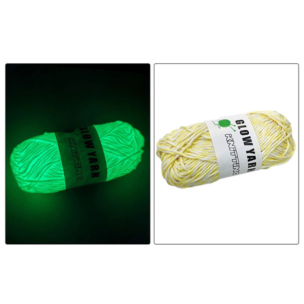 Пряжа для вязания светящаяся в темноте, блестящая люминесцентная нить ...