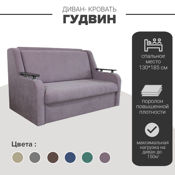 Диван-кровать Гудвин, механизм Выкатной, 153х95х95 см - купить по ...