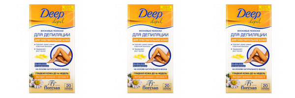 Floresan Восковые полоски Deep Depil для депиляции для чувствительной ...