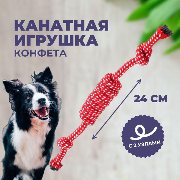 Игрушка для собак / Канат Конфета - купить с доставкой по выгодным ...