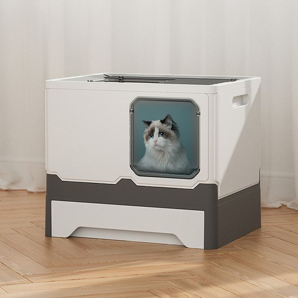 Туалет домик для кошек угловой/Большой лоток для кошек с высокими ...