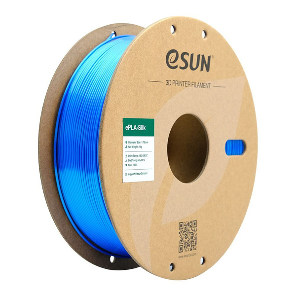 Пластик ПЛА для 3д печати eSilk PLA-пластика ESUN 1.75 мм 1кг., синяя ...