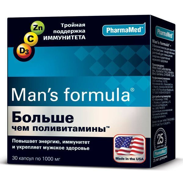 Мен-с формула больше чем поливитамины, 1000 мг, 30 капсул - купить с ...