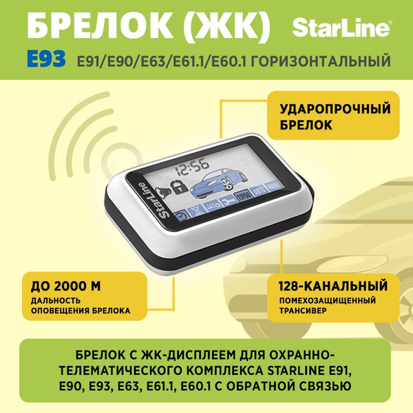 Брелок для автосигнализации StarLine Е 93 старлайн купить по выгодной ...
