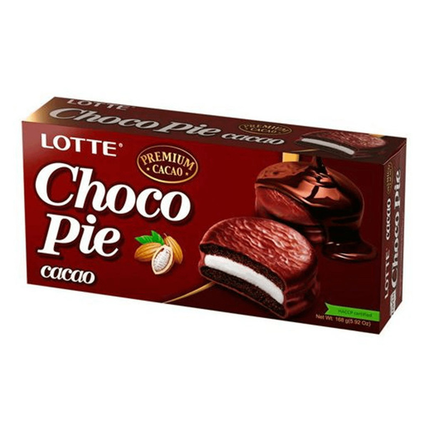 Печенье Lotte Choco Pie Cacao бисквитное глазированное 168 г (2 шт ...