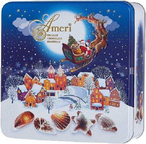 Шоколадные конфеты ракушки Ameri 500г Жестяная Новогодняя коробка ...