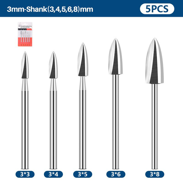 Гравировальные резцы по дереву XCAN для дрели, гравера, бормашинки, 5шт ...
