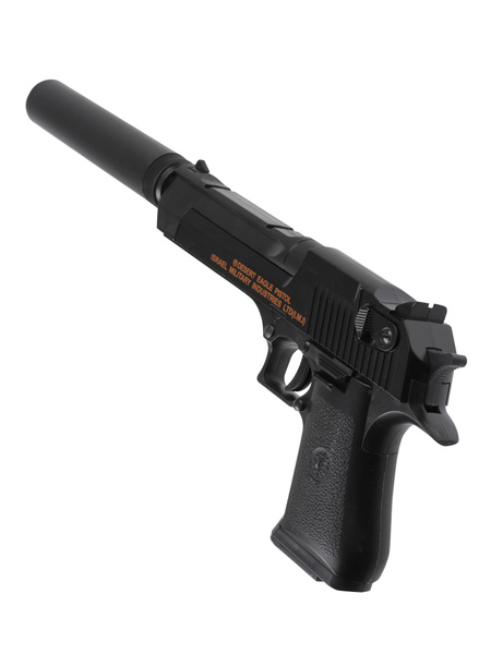 Игрушечный детский пневматический пистолет с глушителем 6+ Airsoft Gun ...
