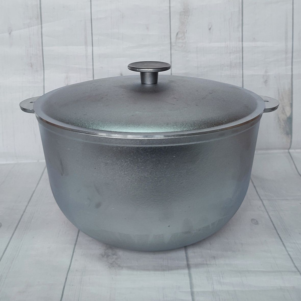 Казан литой 6л с крышкой и плоским дном из алюминия Гардарика - купить ...