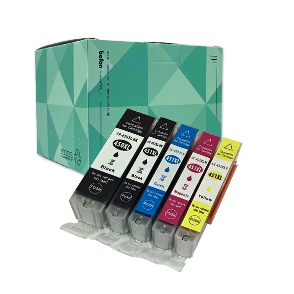 Расходник для печати befon PGI450/CLI451, Набор CMYK, для струйного ...