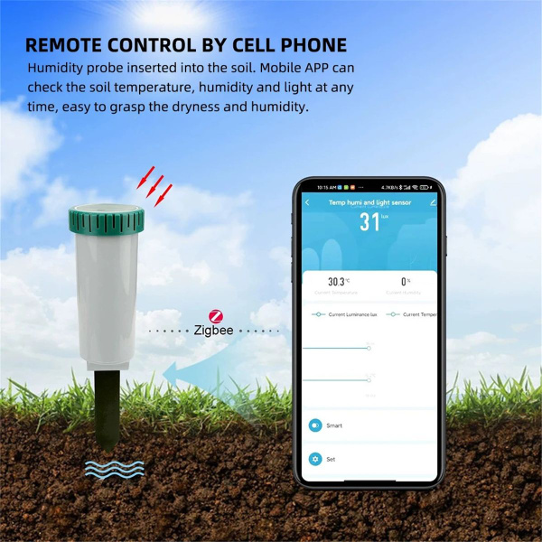 Zigbee Smart 4 в 1 тестер почвы измеритель солнечного света/температуры ...