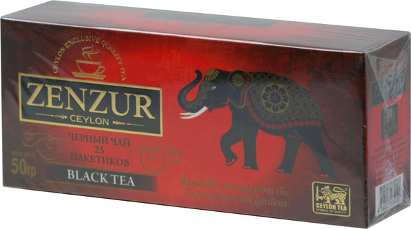 Zenzur Чай черный цейлонский Black tea, 25 пакетиков, 50 г - купить с ...