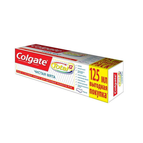 Зубная паста Colgate TОТАЛ, чистая мята, 125 мл - купить с доставкой по ...