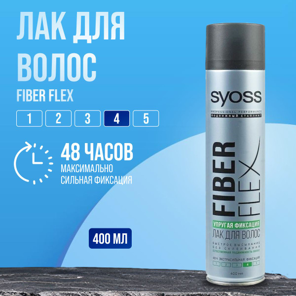 SYOSS Лак для волос FiberFlex Упругая Фиксация экстрасильной фиксации ...