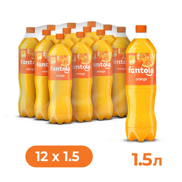 Газированный напиток Fantola "Orange", 6 шт по 1,5 л / Лимонад ...