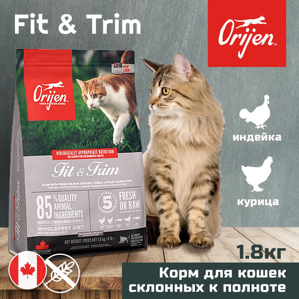 Orijen для взрослых кошек склонных к полноте с курице и индейкой FIT ...