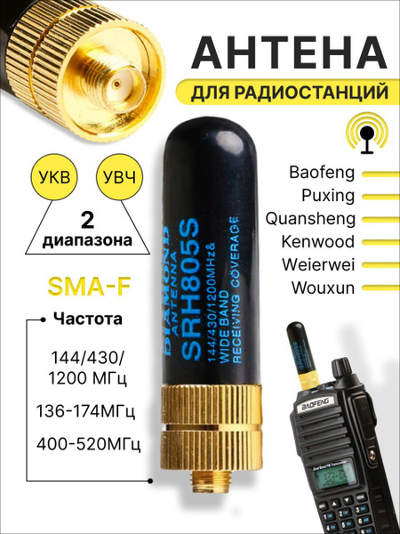 Антенна для рации универсальная SMA-M разъем - купить с доставкой по ...
