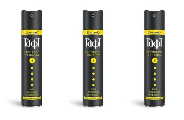 Taft Лак для волос Power Экспресс-укладка мегафиксация, 225 мл, 3 шт ...