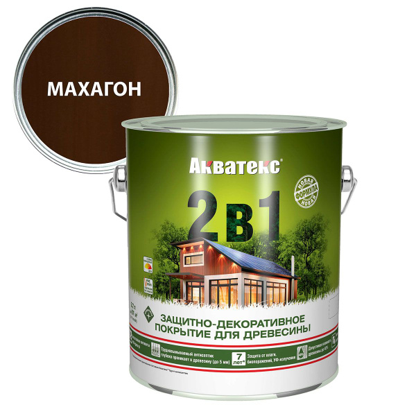 Характеристики Акватекс 2 в 1 защит.-декор. покрытие для дерева ...