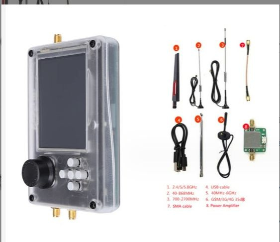 hackrf one+3,2-дюймовый портативный приемник H2 + пластиковый корпус ...