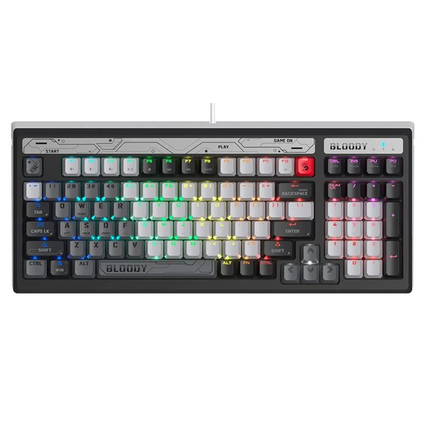 Характеристики A4Tech Клавиатура Bloody B950 Blue/White, серый, черный ...
