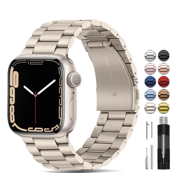 Металлический блочный стальной ремешок для смарт часов Apple Watch ...