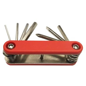 Мультитул велосипедный, универсальный набор, складной, серебристый ...