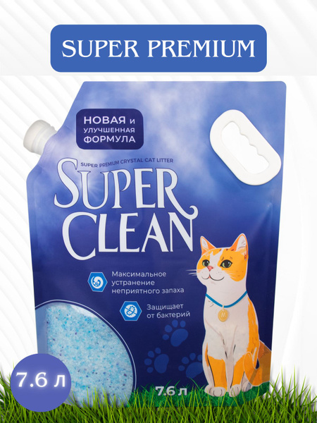 Силикагелевый наполнитель для кошачьего туалета Super Clean, 7,6 л (3,5 ...