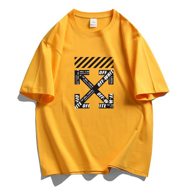 Футболка Off-White, размер 54, цвет желтый, 100% Чистый хлопок - купить ...