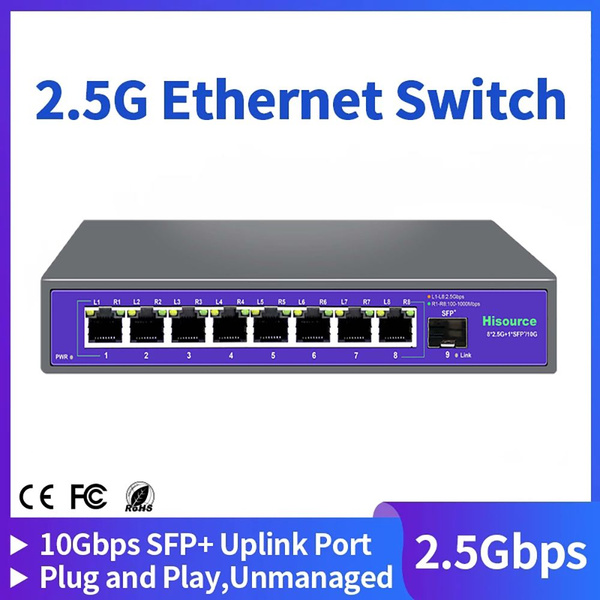 Характеристики Коммутатор Ethernet 2.5GbE 8 портов 2.5GBASE-T 2500Mbps ...