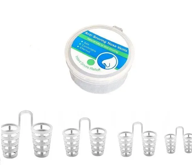 Антихрап ; Набор из 4-х вставок клипс от храпа в нос разных размеров, для улучшения носового дыхания и качества сна