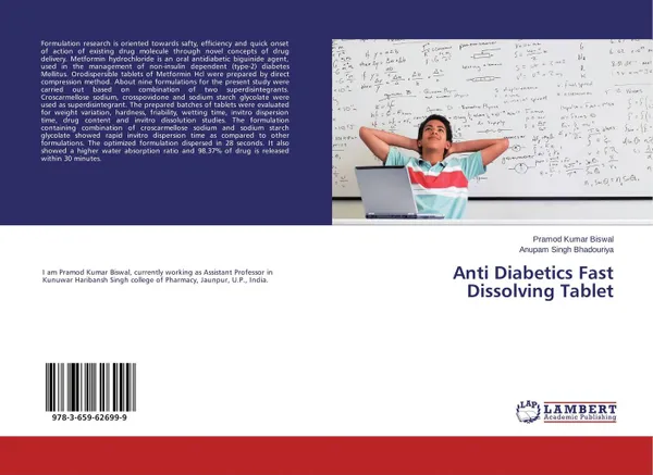 Обложка книги Anti Diabetics Fast Dissolving Tablet, Pramod Kumar Biswal and Anupam Singh Bhadouriya