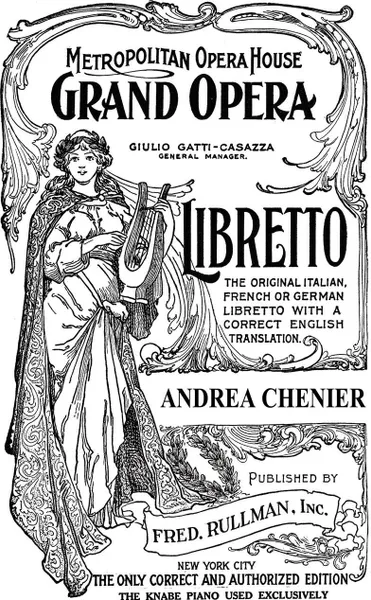 Обложка книги Andrea Chenier. Libretto, Italian and English Text, Luigi Illica