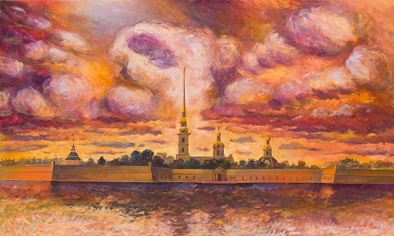фото Картина маслом "Вид на Петропавловскую крепость" Румянцев