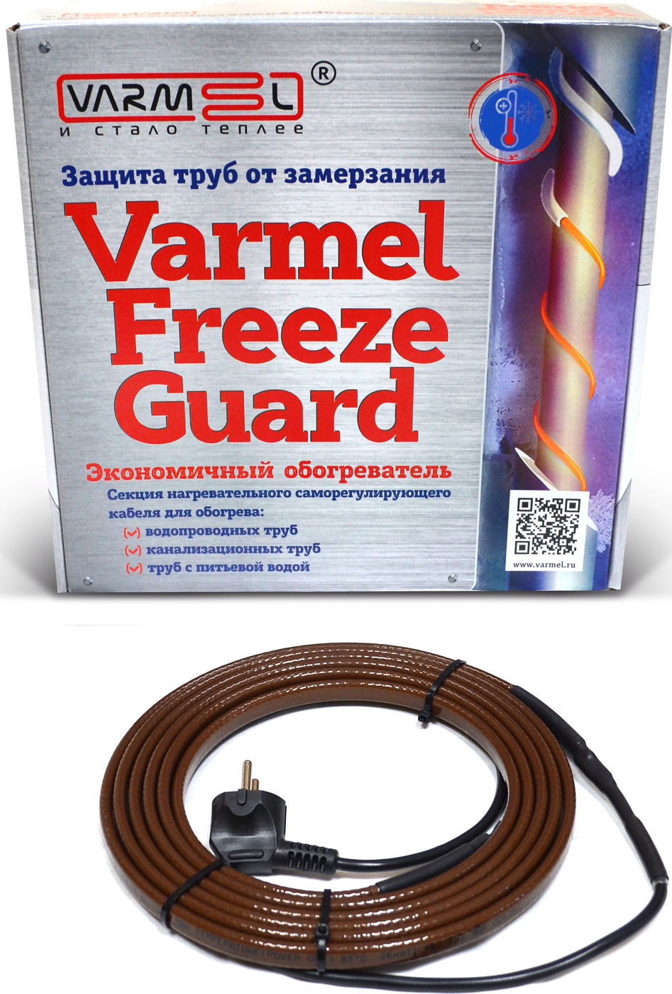 фото Кабель для обогрева труб Varmel Freeze Guard 30VFGR2-CP-10м секция (канализационный)