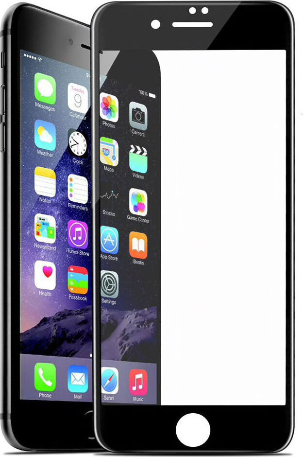 фото Защитное стекло Grand Full Glue для iPhone 6 Plus / 6S Plus FIBER с силиконовой окантовкой , черный