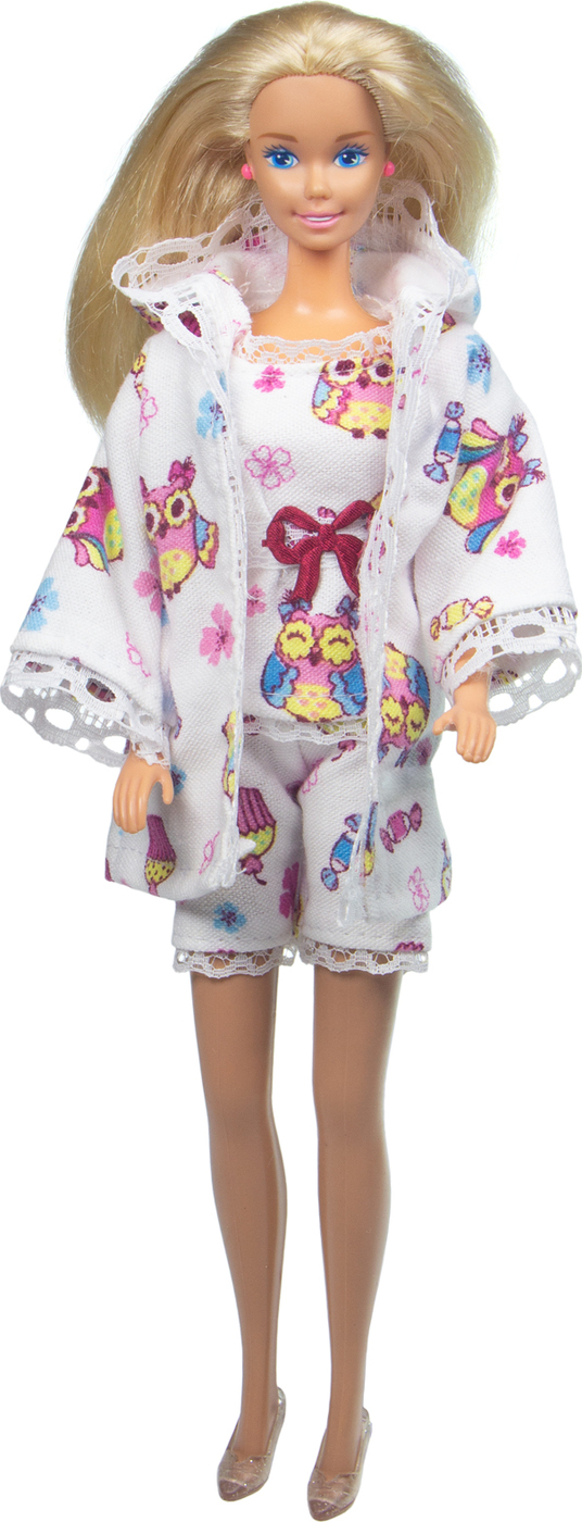 фото Одежда для кукол Модница Халат и пижама для кукол 29 см белый