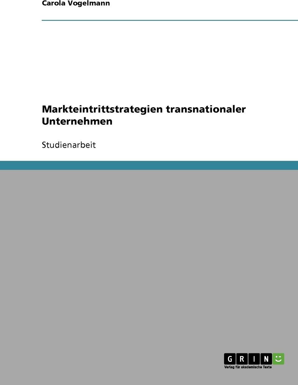 фото Markteintrittstrategien transnationaler Unternehmen