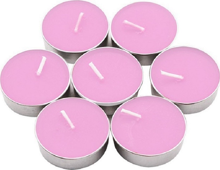 фото Набор чайных свечей, 50 шт, цвет розовый, 14 гр, размер свечи 3,7х1,5 см, 20х20х3,5 см Diligence party