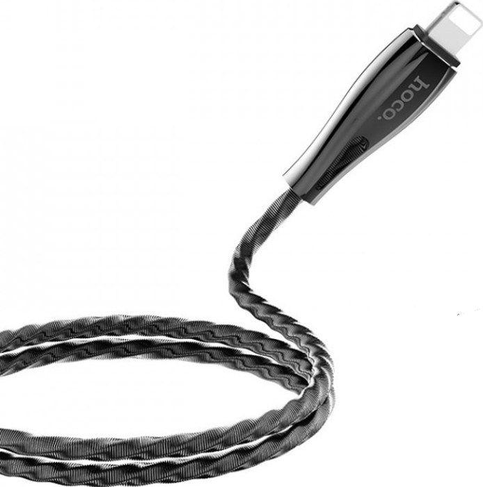 фото Кабель USB Hoco U56 Metal armor Lightning, 1.2 м, черный