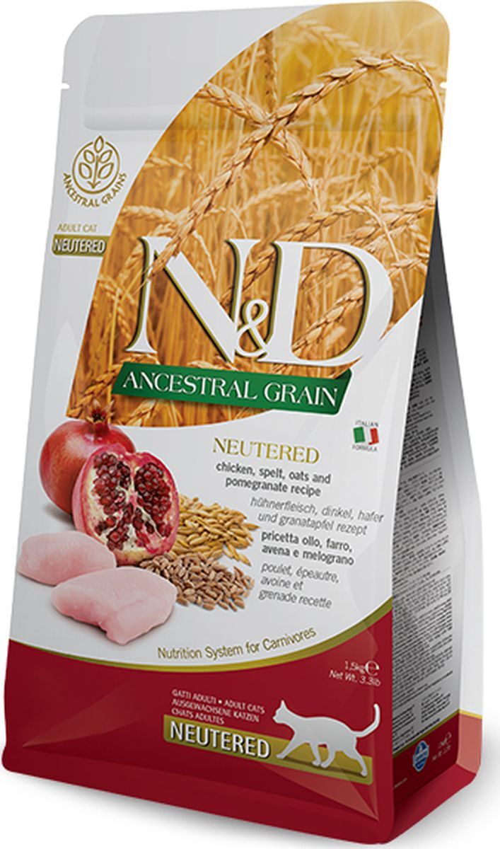 Сухой низкозерновой корм N&D Ancestral Grain Cat Nutered для ...