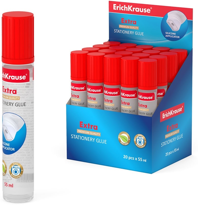 Клей канцелярский ErichKrause Extra, 55 мл, 20 шт — купить в интернет