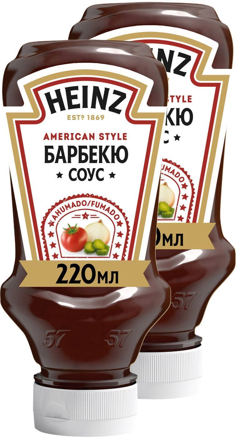 Соус Heinz Барбекю, томатный, 2 шт по 220 мл — купить в интернет ...