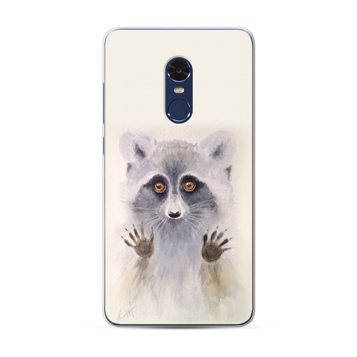 Силиконовый чехол Енот за стеклом на Xiaomi Redmi Note 4 / Сяоми Редми ...