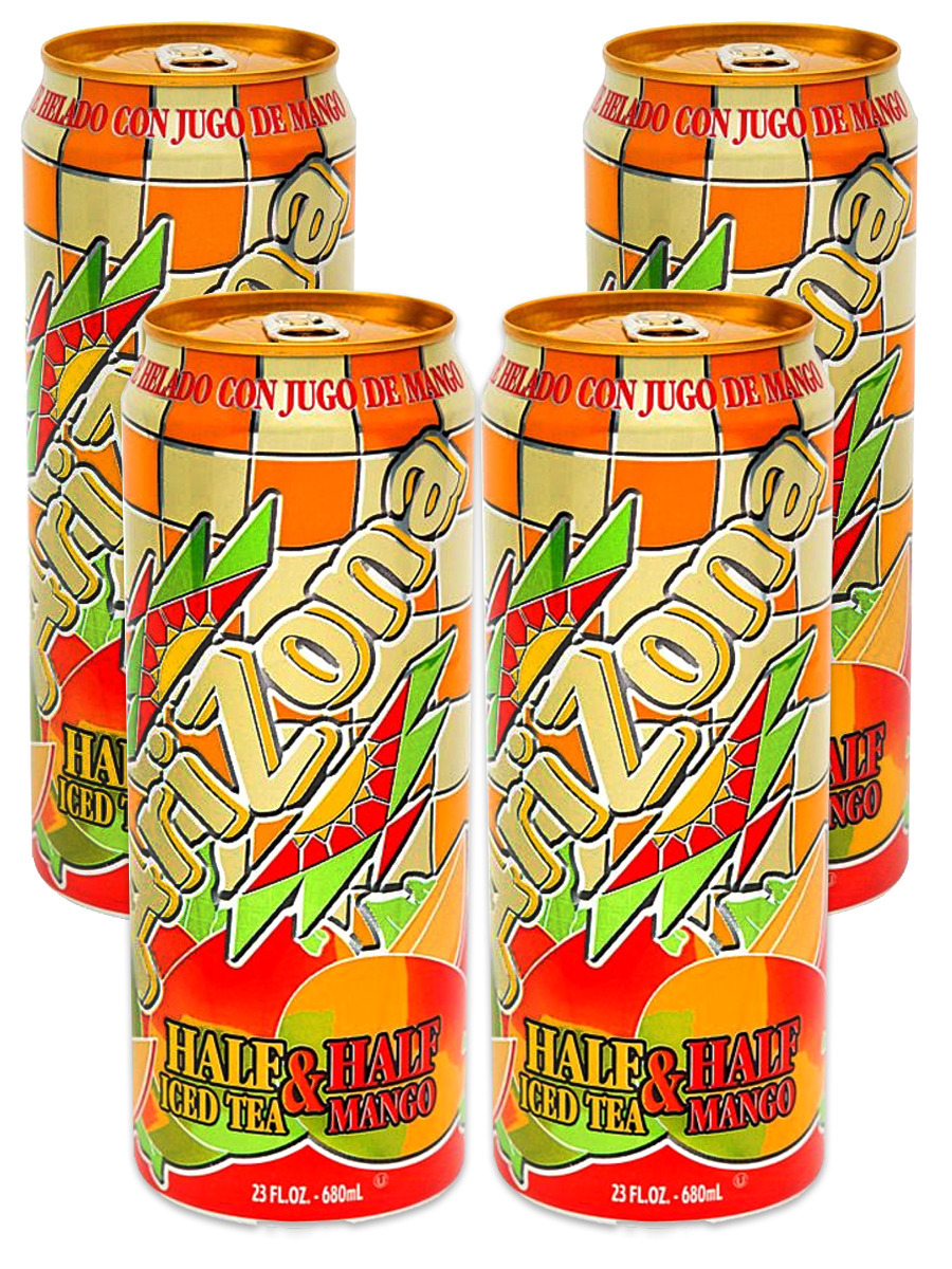 Напиток Arizona Half & half iced tea Mango со вкусом манго (4шт. по