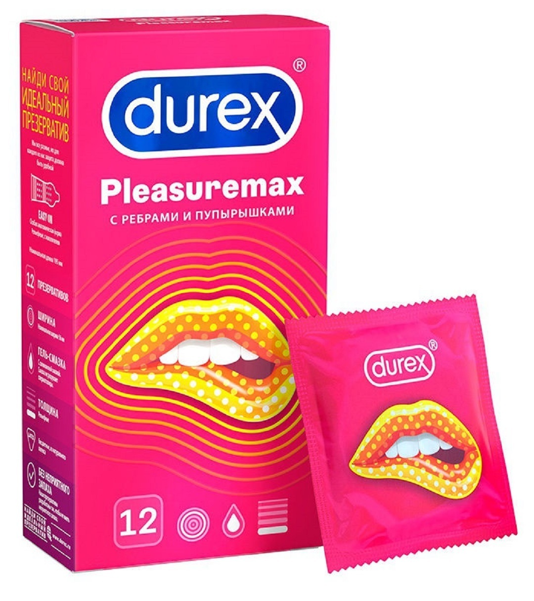Durex Pleasuremax Презервативы с ребрами и пупырышками, 12 шт —  .